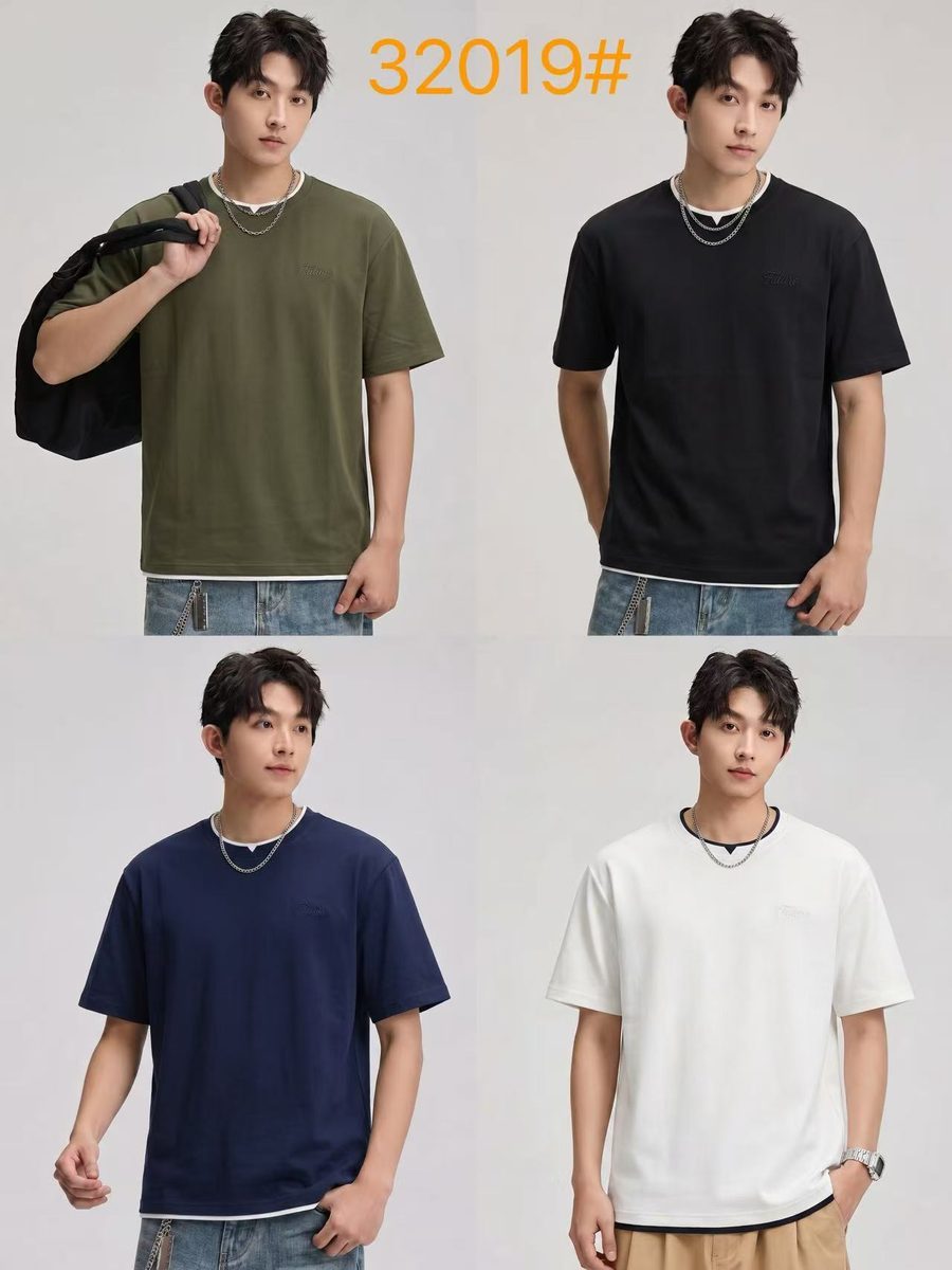 Style 32019 custom men's t-shirt on model