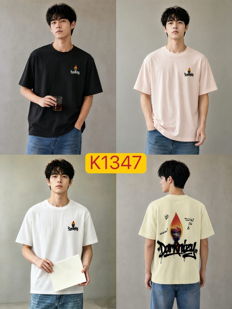 Style K1347 custom men's t-shirt on model